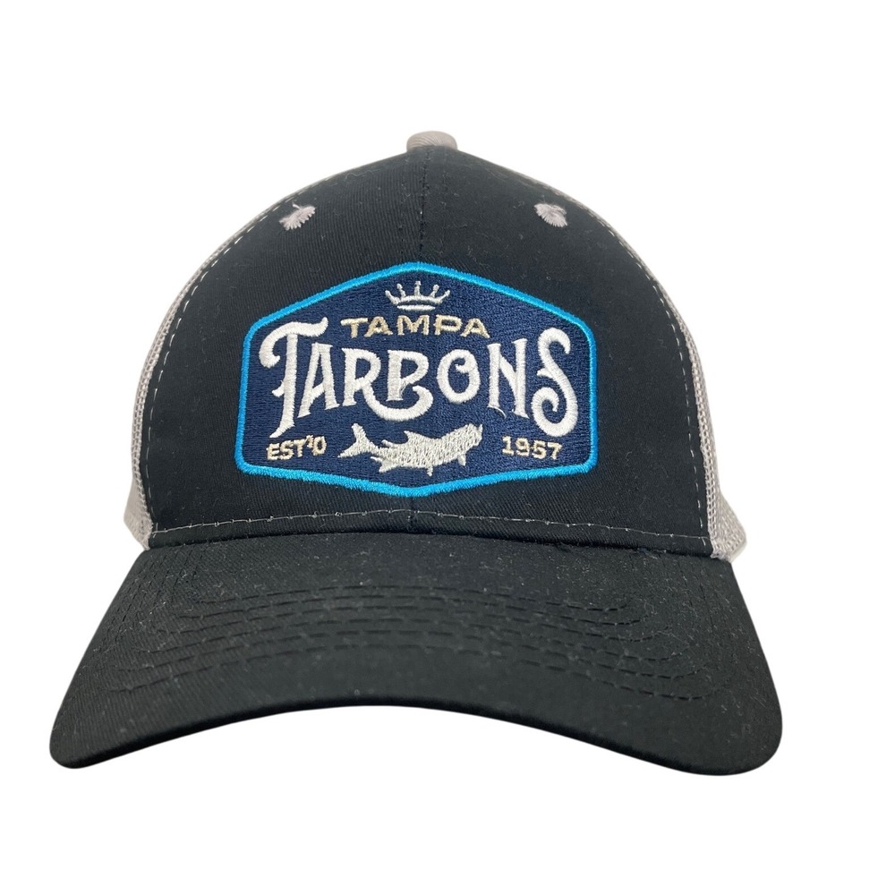 Tampa Tarbons OC Sports Trucker Hat Black Grey Snapback Baseball Cap MiLB